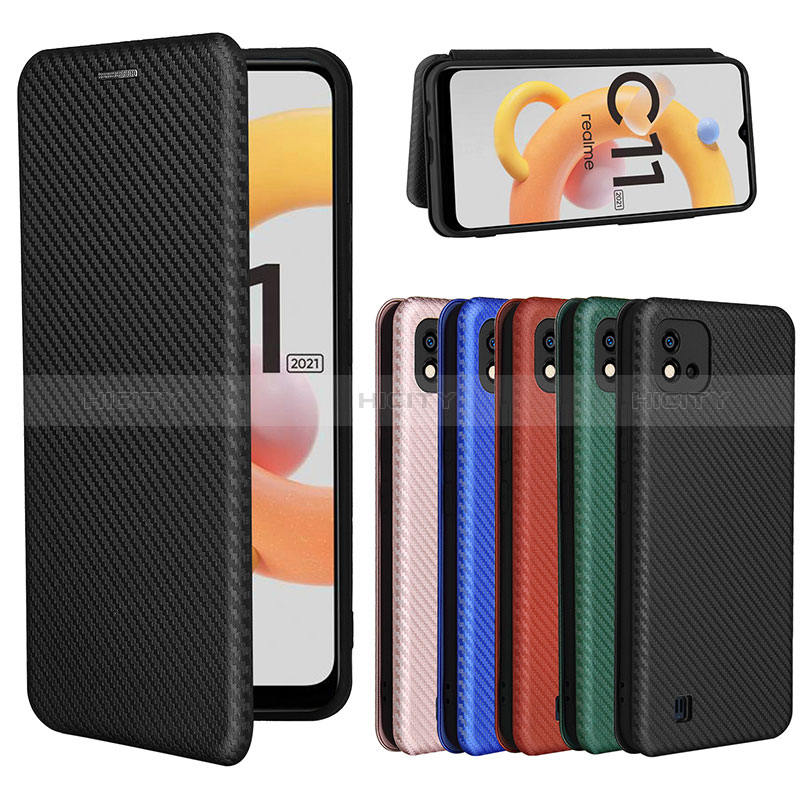 Funda de Cuero Cartera con Soporte Carcasa L07Z para Realme C11 (2021)