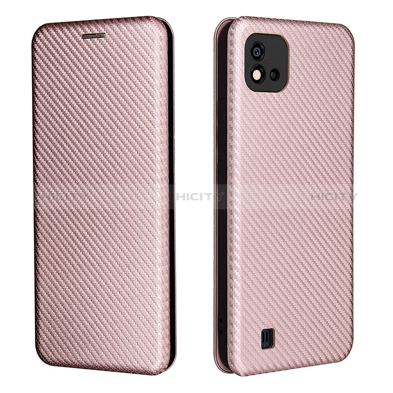 Funda de Cuero Cartera con Soporte Carcasa L07Z para Realme C11 (2021) Oro Rosa