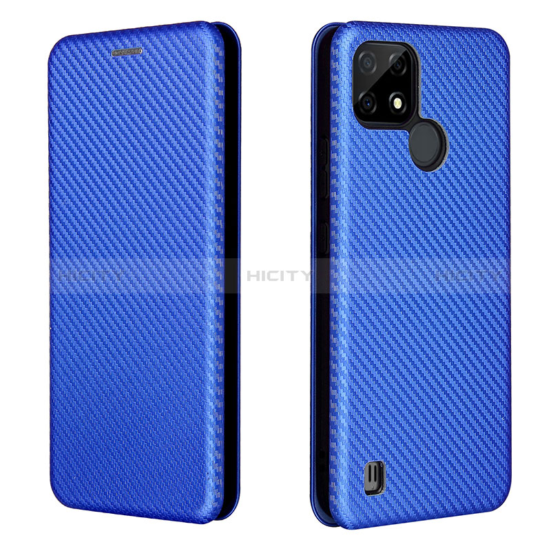 Funda de Cuero Cartera con Soporte Carcasa L07Z para Realme C21 Azul