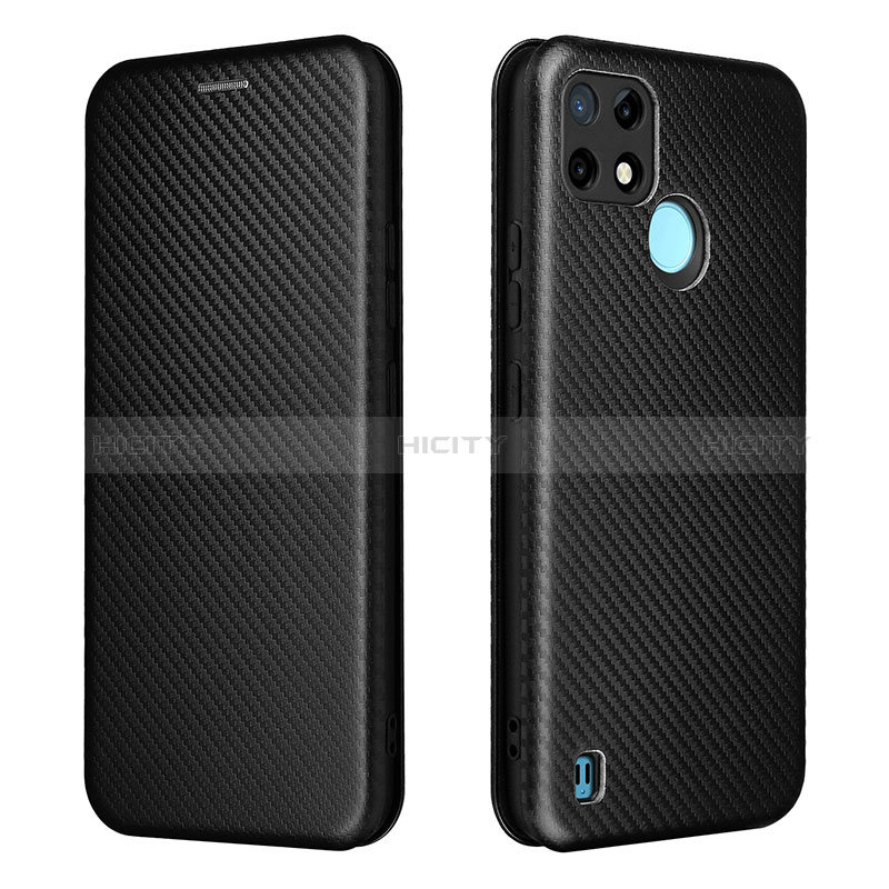 Funda de Cuero Cartera con Soporte Carcasa L07Z para Realme C25Y India Negro