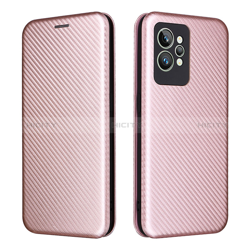 Funda de Cuero Cartera con Soporte Carcasa L07Z para Realme GT2 Pro 5G Oro Rosa