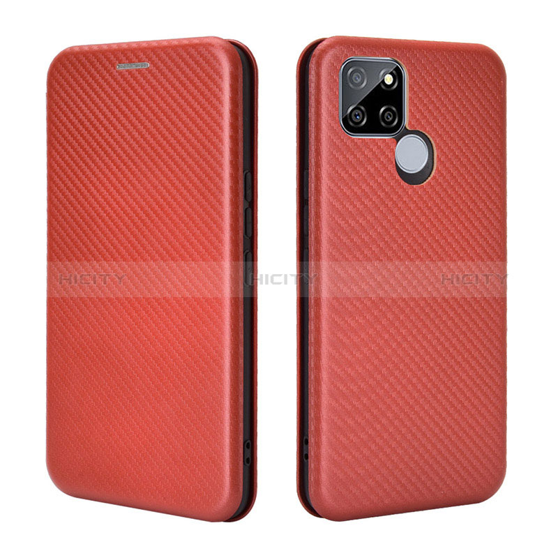 Funda de Cuero Cartera con Soporte Carcasa L07Z para Realme Q2i 5G Marron