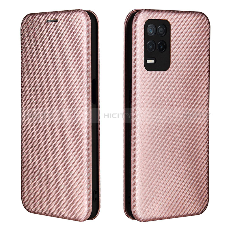 Funda de Cuero Cartera con Soporte Carcasa L07Z para Realme Q3 5G Oro Rosa