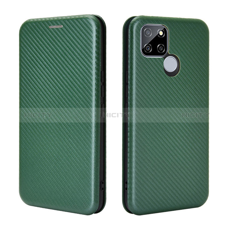 Funda de Cuero Cartera con Soporte Carcasa L07Z para Realme V3 5G Verde