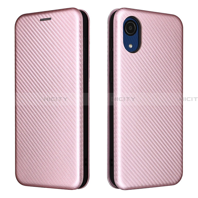 Funda de Cuero Cartera con Soporte Carcasa L07Z para Samsung Galaxy A03 Core Oro Rosa