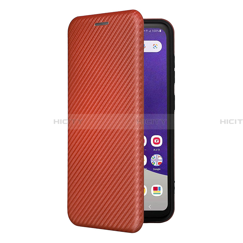 Funda de Cuero Cartera con Soporte Carcasa L07Z para Samsung Galaxy A22 5G SC-56B Marron