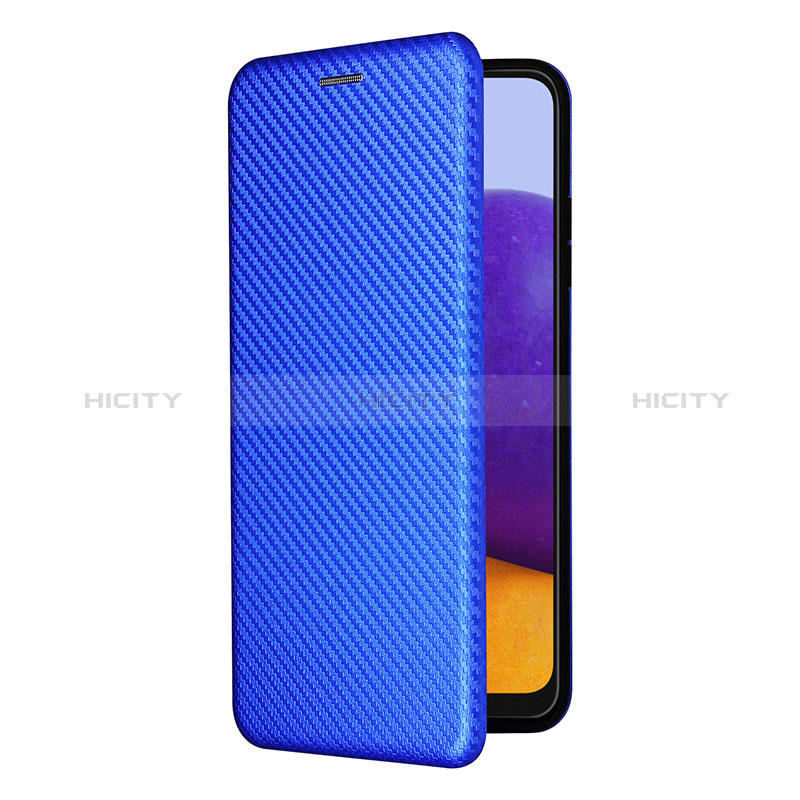 Funda de Cuero Cartera con Soporte Carcasa L07Z para Samsung Galaxy A22s 5G Azul