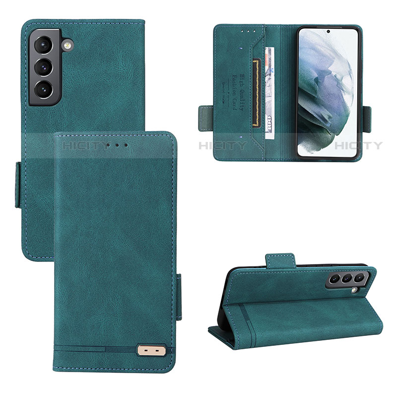 Funda de Cuero Cartera con Soporte Carcasa L07Z para Samsung Galaxy S22 Plus 5G Verde