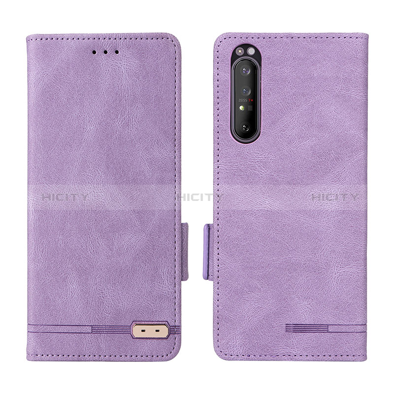 Funda de Cuero Cartera con Soporte Carcasa L07Z para Sony Xperia 1 II Morado