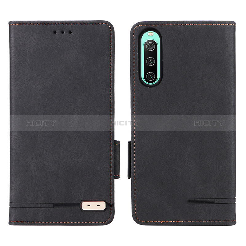 Funda de Cuero Cartera con Soporte Carcasa L07Z para Sony Xperia 10 IV SOG07 Negro