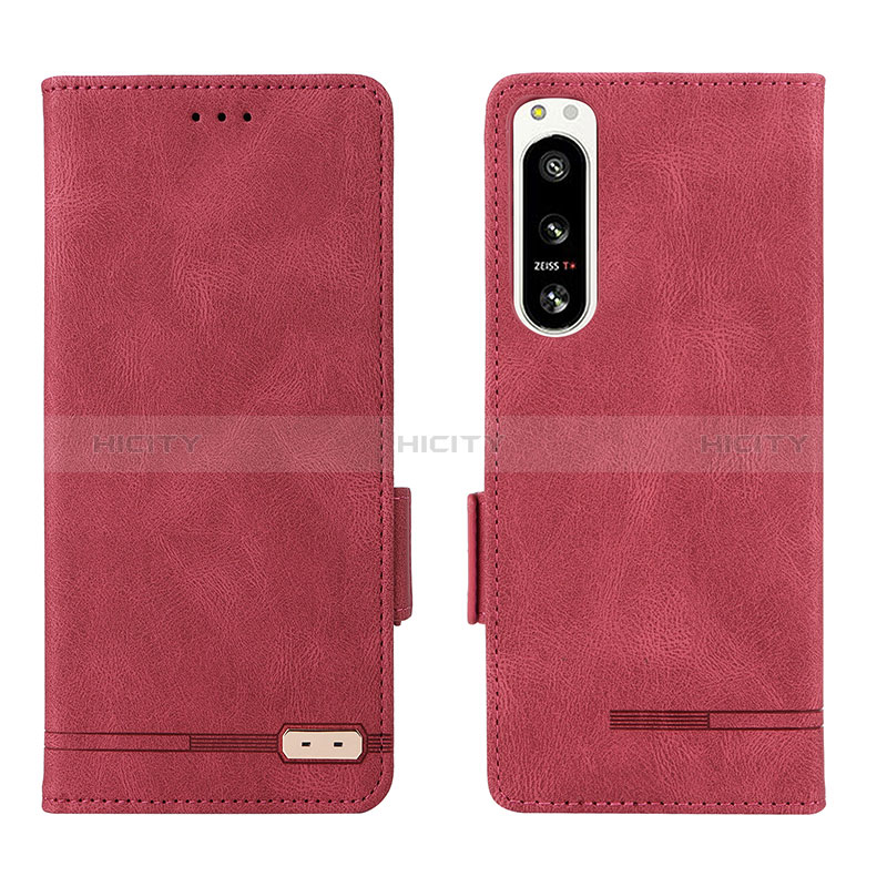 Funda de Cuero Cartera con Soporte Carcasa L07Z para Sony Xperia 5 IV Rojo