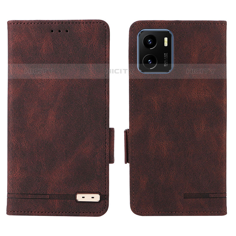 Funda de Cuero Cartera con Soporte Carcasa L07Z para Vivo iQOO U5x Marron