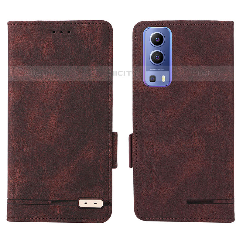 Funda de Cuero Cartera con Soporte Carcasa L07Z para Vivo iQOO Z3 5G Marron