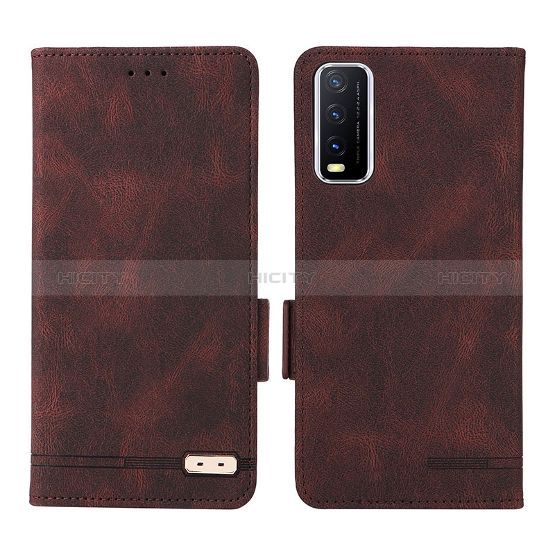 Funda de Cuero Cartera con Soporte Carcasa L07Z para Vivo Y11s Marron