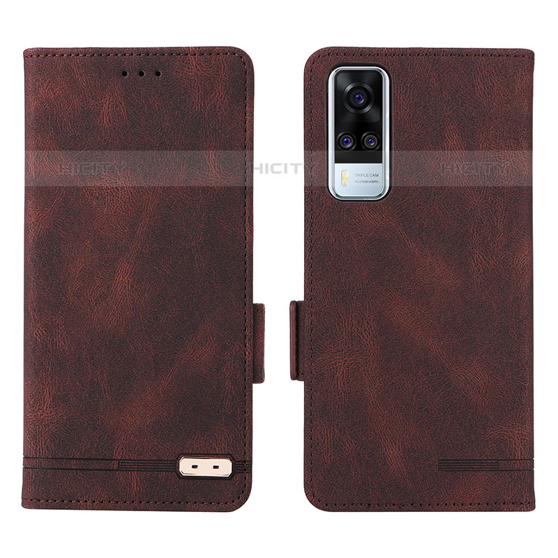 Funda de Cuero Cartera con Soporte Carcasa L07Z para Vivo Y51A Marron