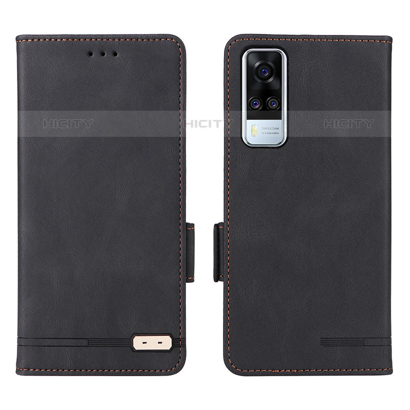 Funda de Cuero Cartera con Soporte Carcasa L07Z para Vivo Y51A Negro