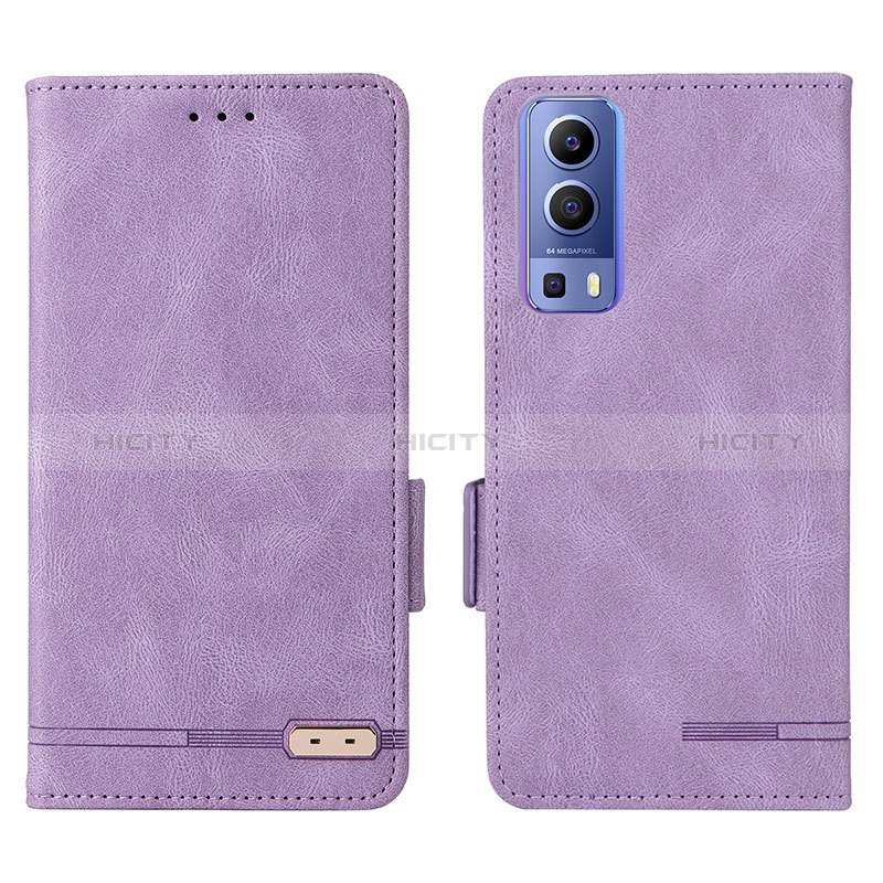 Funda de Cuero Cartera con Soporte Carcasa L07Z para Vivo Y72 5G Morado