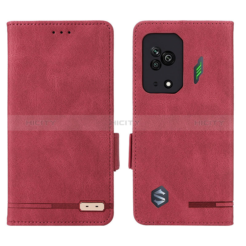 Funda de Cuero Cartera con Soporte Carcasa L07Z para Xiaomi Black Shark 5 5G Rojo