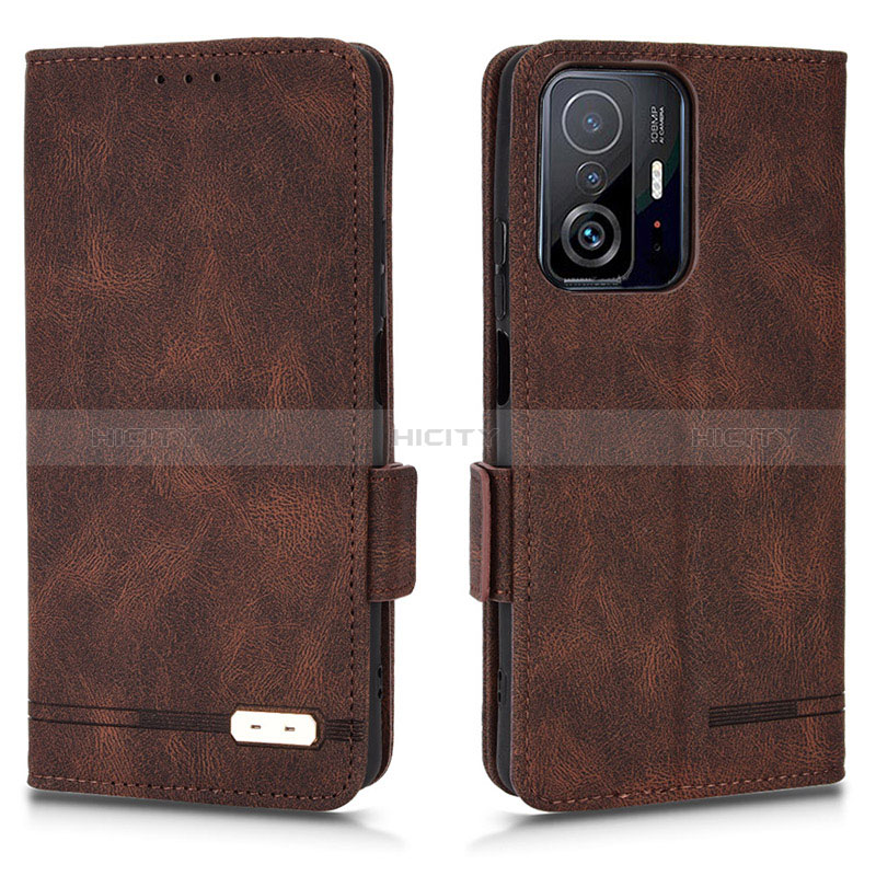 Funda de Cuero Cartera con Soporte Carcasa L07Z para Xiaomi Mi 11T 5G Marron