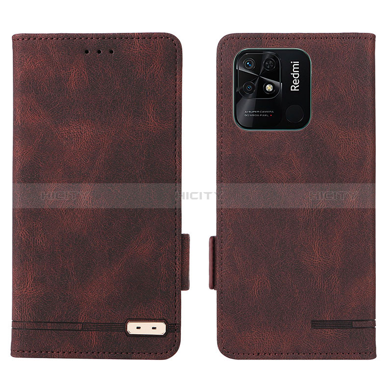 Funda de Cuero Cartera con Soporte Carcasa L07Z para Xiaomi Redmi 10 Power Marron