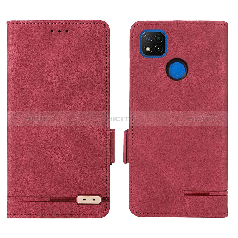 Funda de Cuero Cartera con Soporte Carcasa L07Z para Xiaomi Redmi 10A 4G Rojo