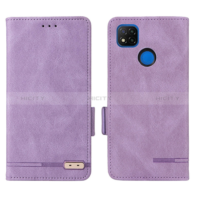 Funda de Cuero Cartera con Soporte Carcasa L07Z para Xiaomi Redmi 9 India Morado