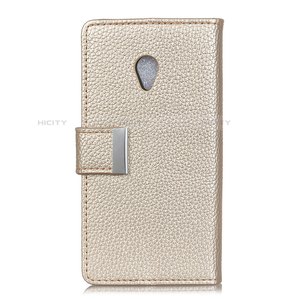 Funda de Cuero Cartera con Soporte Carcasa L08 para Alcatel 1X (2019) Oro