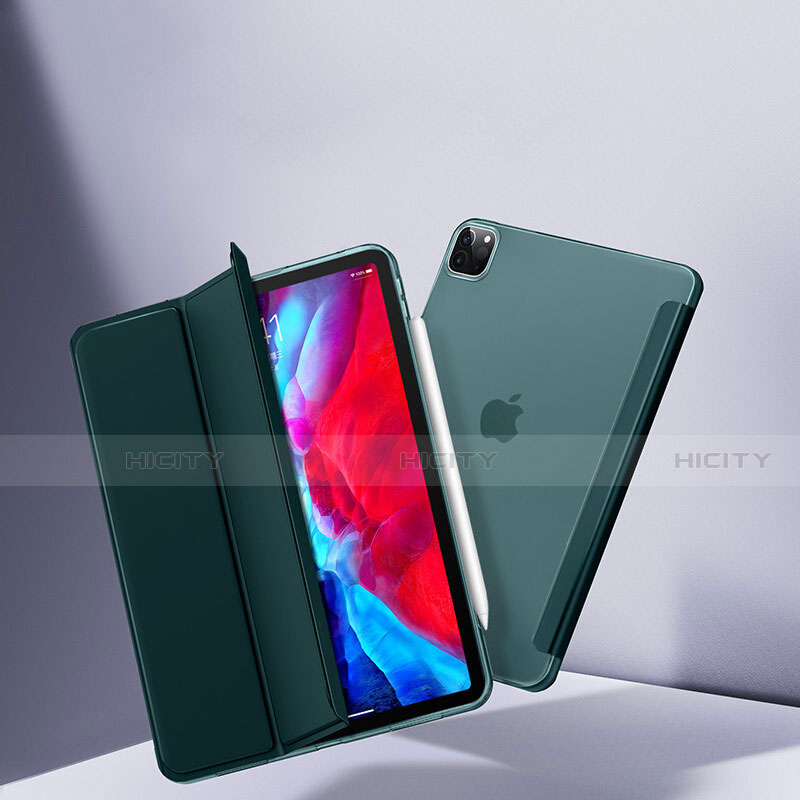 Funda de Cuero Cartera con Soporte Carcasa L08 para Apple iPad Pro 11 (2020) Verde