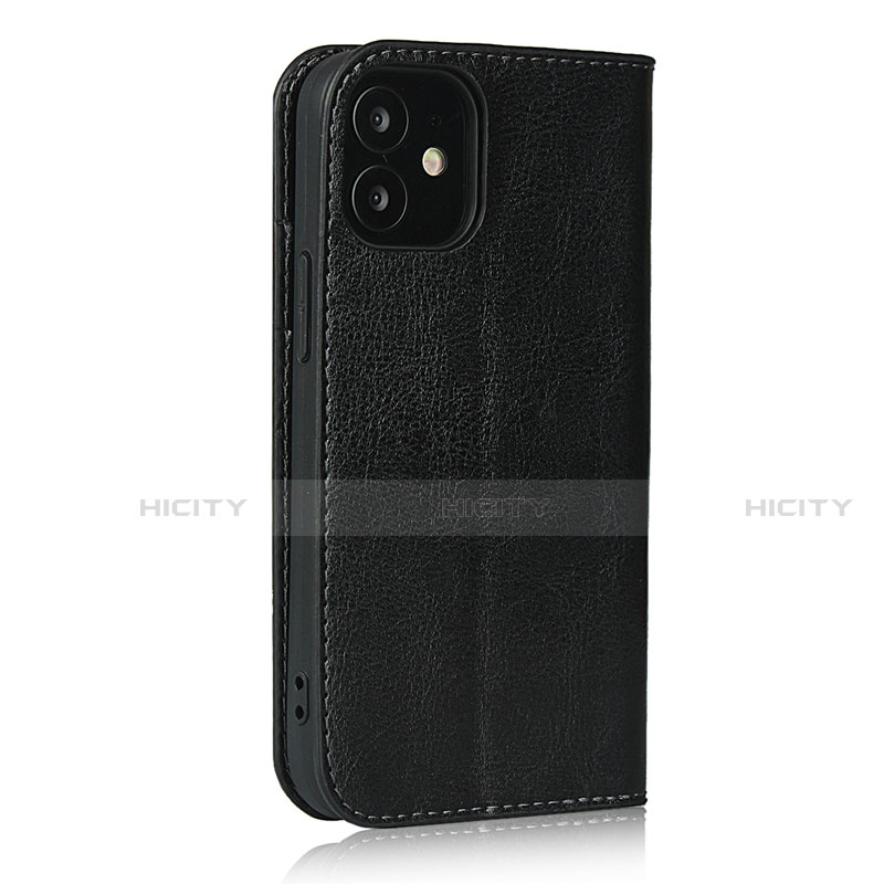 Funda de Cuero Cartera con Soporte Carcasa L08 para Apple iPhone 12 Negro