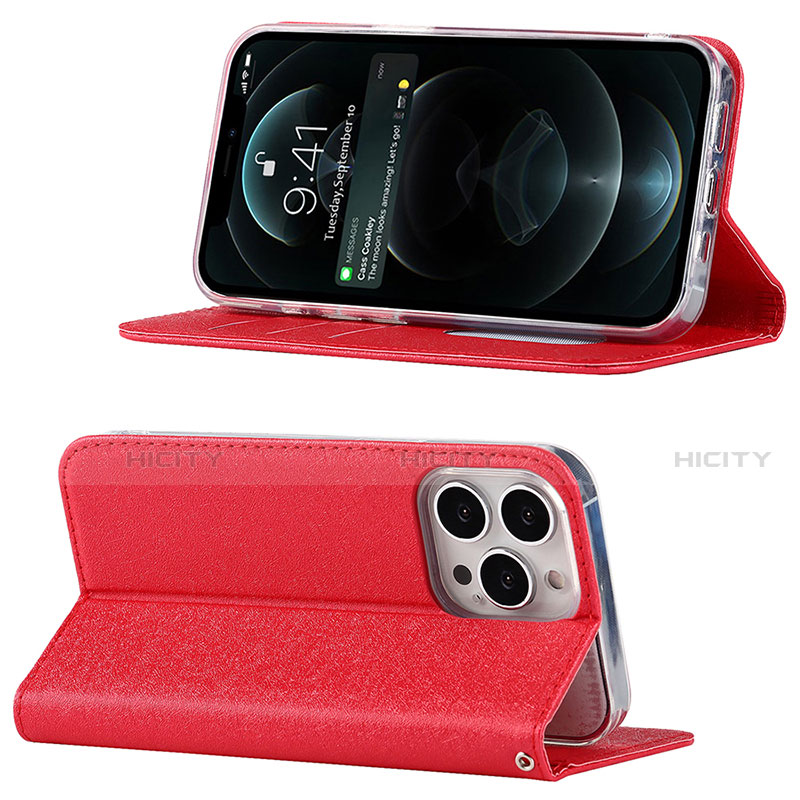 Funda de Cuero Cartera con Soporte Carcasa L08 para Apple iPhone 13 Pro