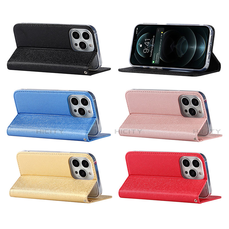 Funda de Cuero Cartera con Soporte Carcasa L08 para Apple iPhone 13 Pro Max