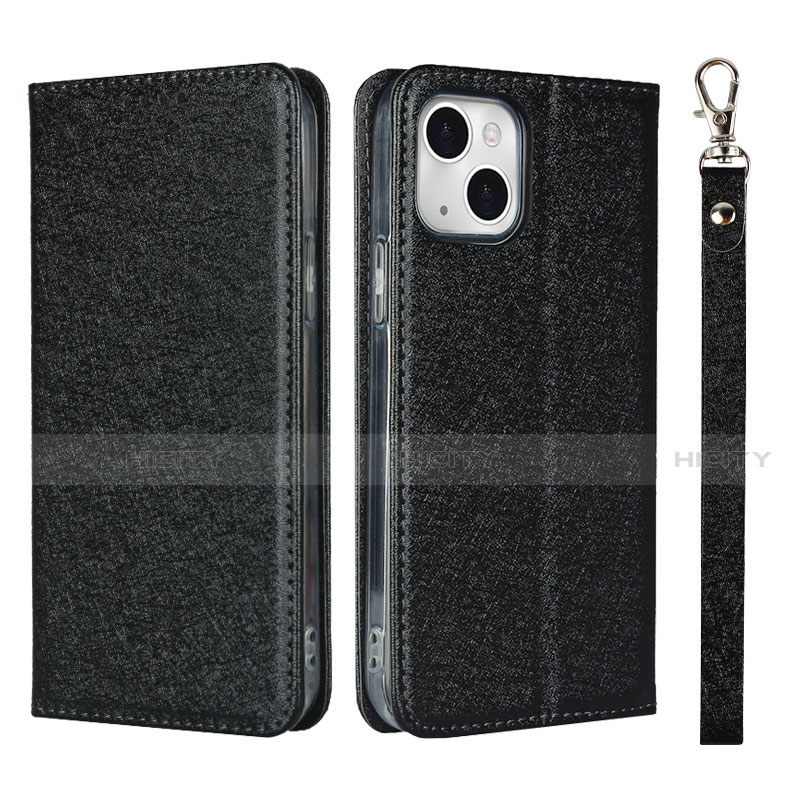 Funda de Cuero Cartera con Soporte Carcasa L08 para Apple iPhone 14 Plus Negro