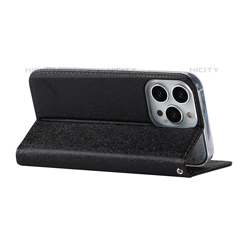 Funda de Cuero Cartera con Soporte Carcasa L08 para Apple iPhone 15 Pro