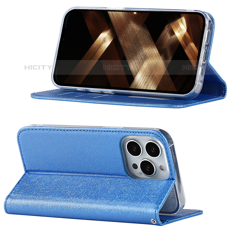 Funda de Cuero Cartera con Soporte Carcasa L08 para Apple iPhone 15 Pro