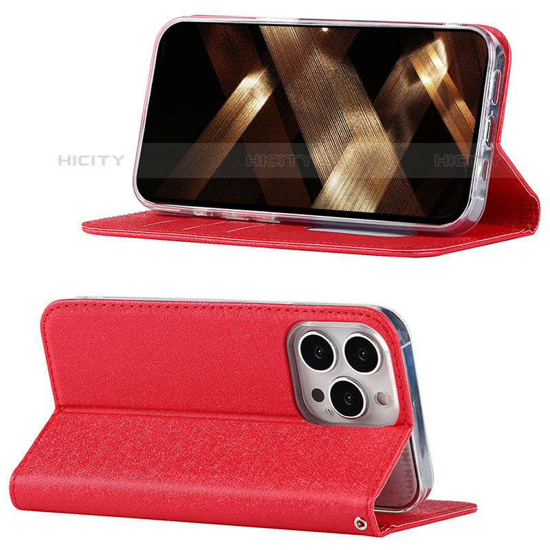 Funda de Cuero Cartera con Soporte Carcasa L08 para Apple iPhone 15 Pro