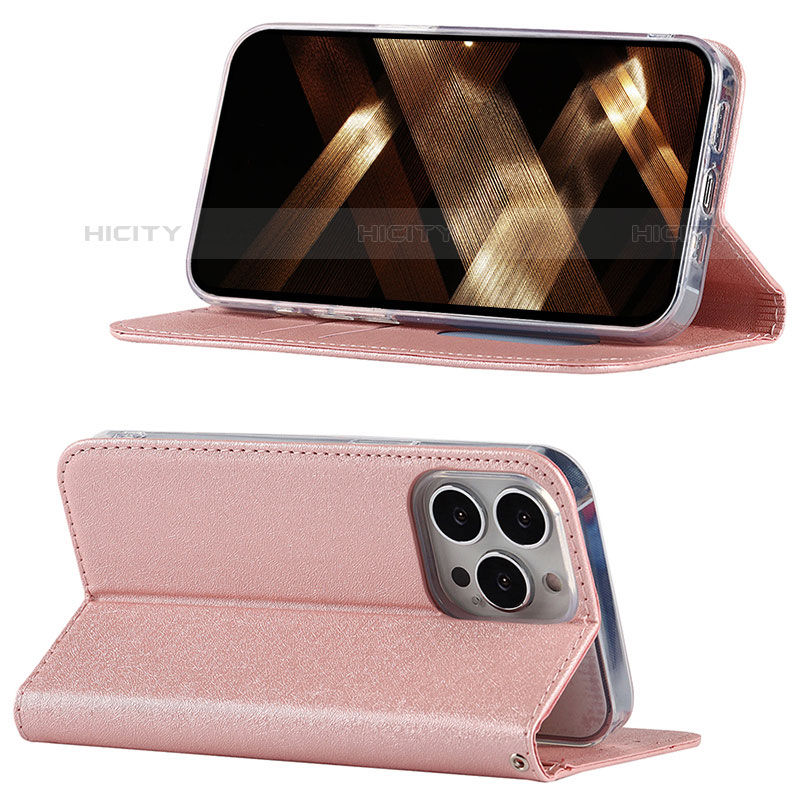 Funda de Cuero Cartera con Soporte Carcasa L08 para Apple iPhone 15 Pro