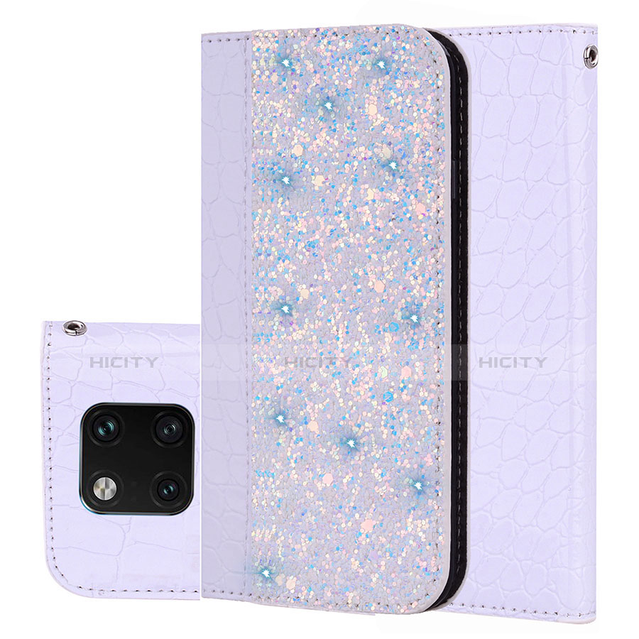 Funda de Cuero Cartera con Soporte Carcasa L08 para Huawei Mate 20 Pro Gris