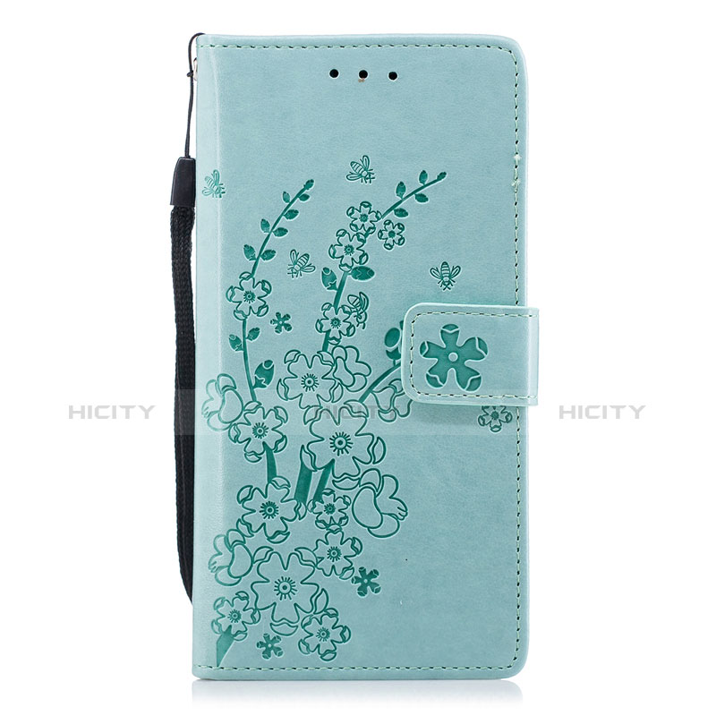 Funda de Cuero Cartera con Soporte Carcasa L08 para Huawei P20 Cian