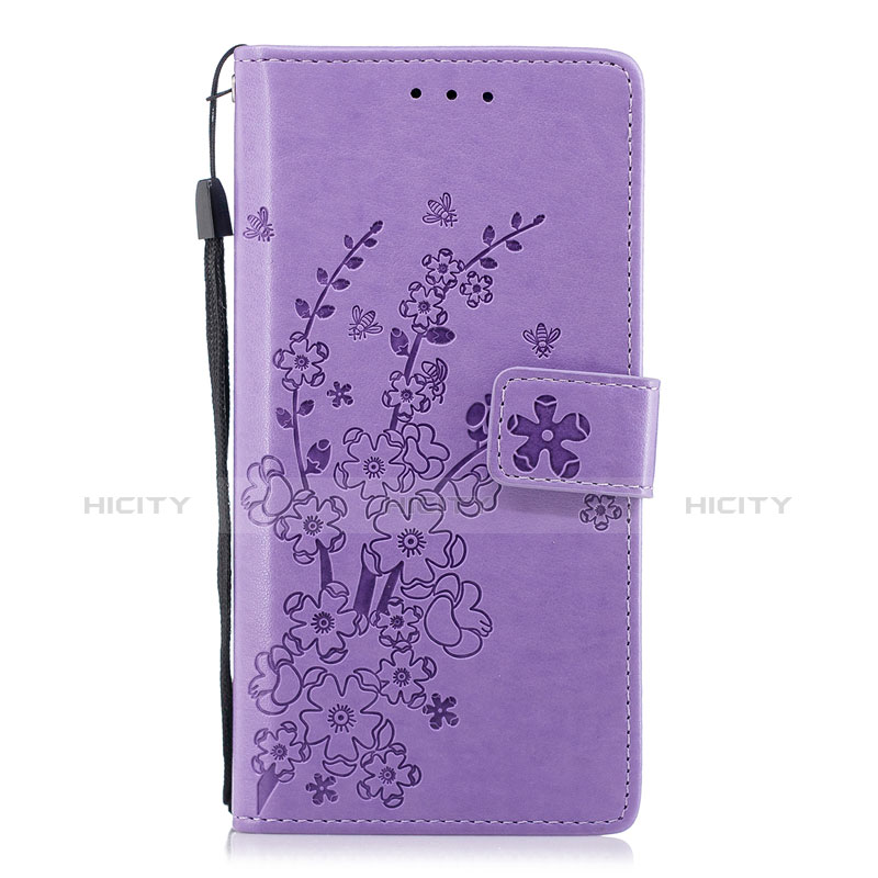 Funda de Cuero Cartera con Soporte Carcasa L08 para Huawei P20 Morado