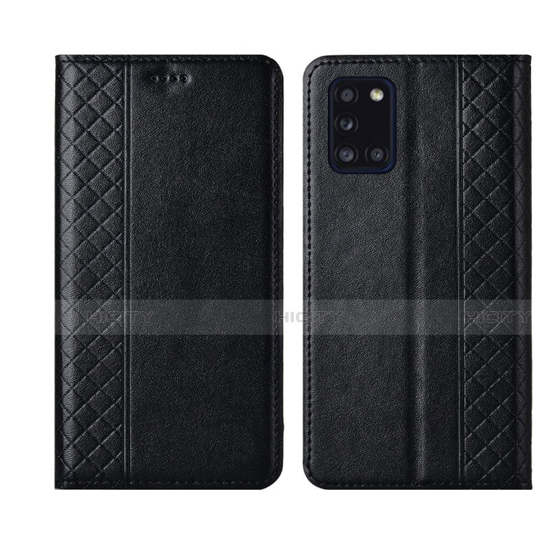 Funda de Cuero Cartera con Soporte Carcasa L08 para Samsung Galaxy A31 Negro