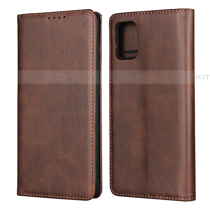 Funda de Cuero Cartera con Soporte Carcasa L08 para Samsung Galaxy A51 5G Marron