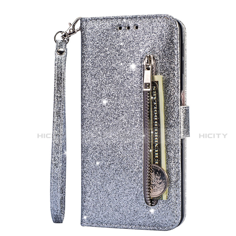 Funda de Cuero Cartera con Soporte Carcasa L08 para Samsung Galaxy S20 Ultra 5G Plata