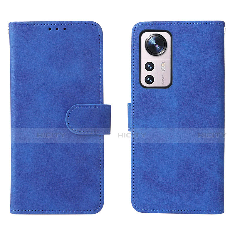 Funda de Cuero Cartera con Soporte Carcasa L08 para Xiaomi Mi 12 5G Azul