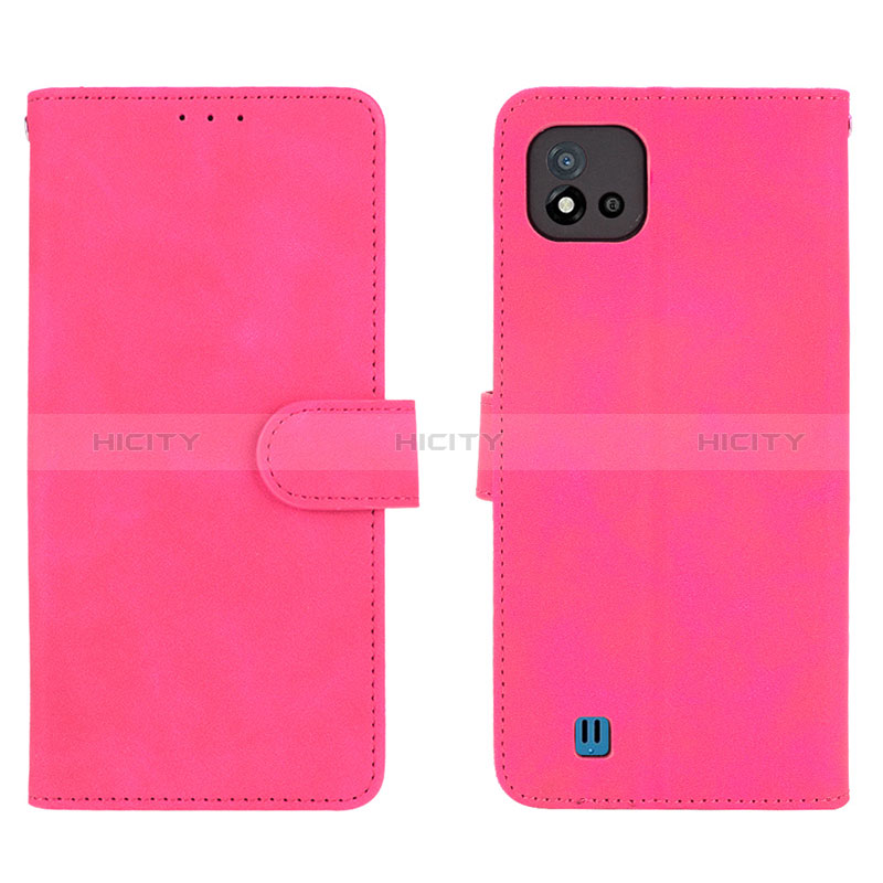 Funda de Cuero Cartera con Soporte Carcasa L08Z para Realme C11 (2021) Rosa Roja