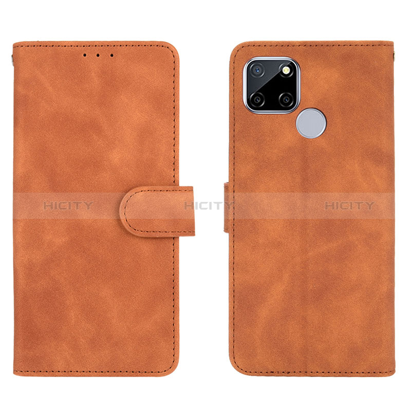 Funda de Cuero Cartera con Soporte Carcasa L08Z para Realme C12 Marron