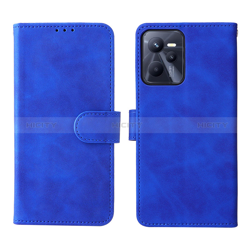 Funda de Cuero Cartera con Soporte Carcasa L08Z para Realme C35 Azul