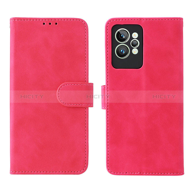 Funda de Cuero Cartera con Soporte Carcasa L08Z para Realme GT2 Pro 5G Rosa Roja