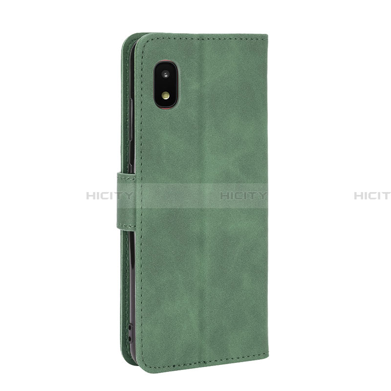 Funda de Cuero Cartera con Soporte Carcasa L08Z para Samsung Galaxy A21 SC-42A Verde