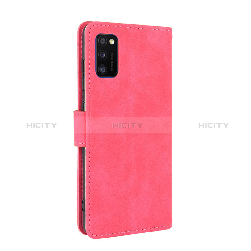 Funda de Cuero Cartera con Soporte Carcasa L08Z para Samsung Galaxy A41 Rosa Roja