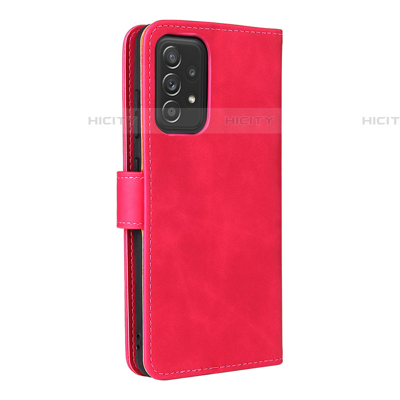 Funda de Cuero Cartera con Soporte Carcasa L08Z para Samsung Galaxy A52 4G Rosa Roja